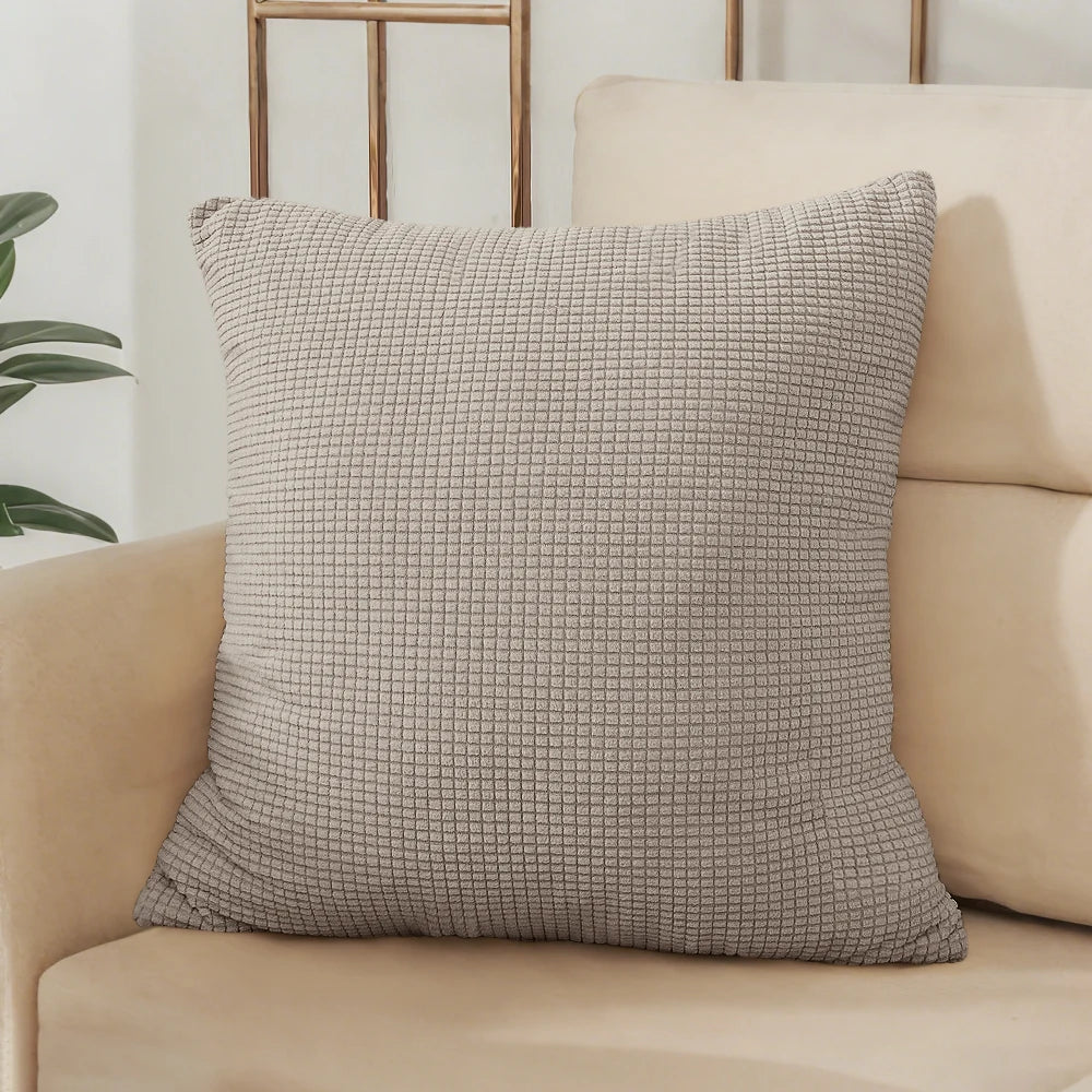 Solid Jacquard Knit Cushion Cover