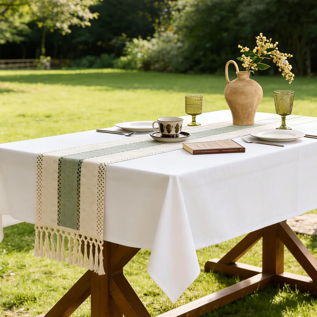 Pastel Crochet Table Runner
