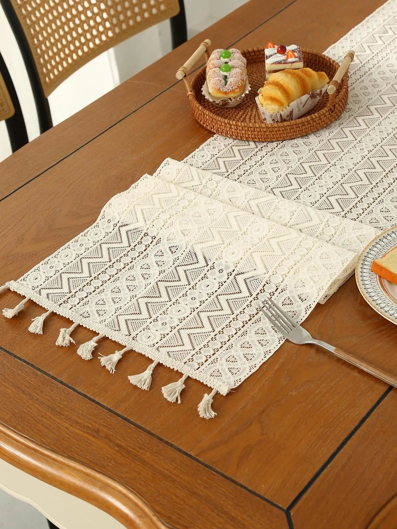 Beige Lace Table Runner