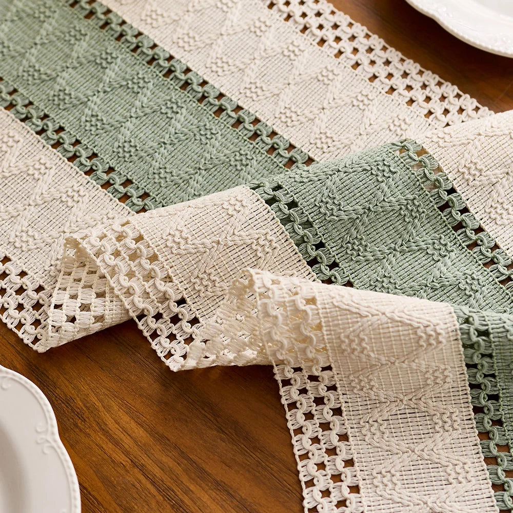 Pastel Crochet Table Runner