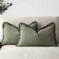 Fringed Ramie Cushion Covers, Set of Two