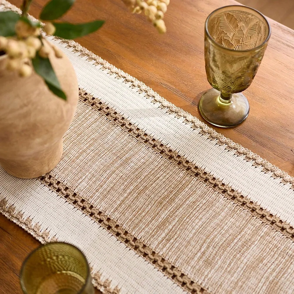Nordic Boho Striped Table Runner