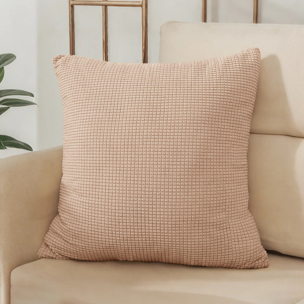 Solid Jacquard Knit Cushion Cover