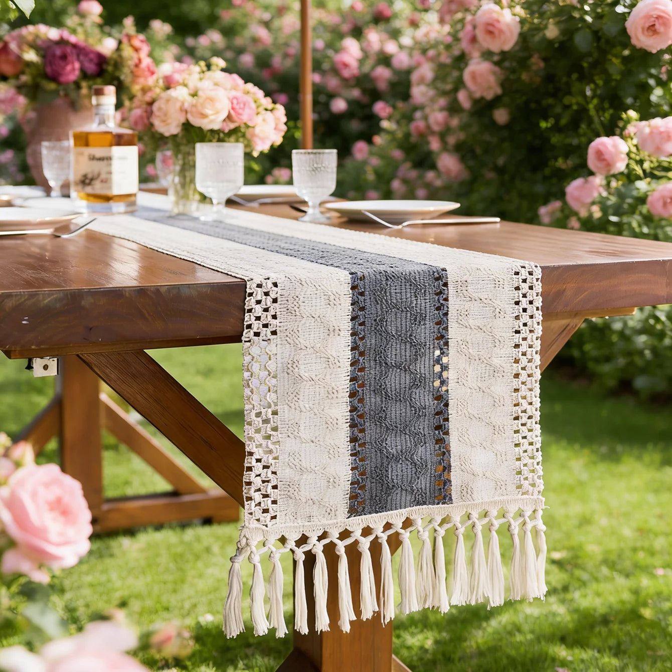 Pastel Crochet Table Runner