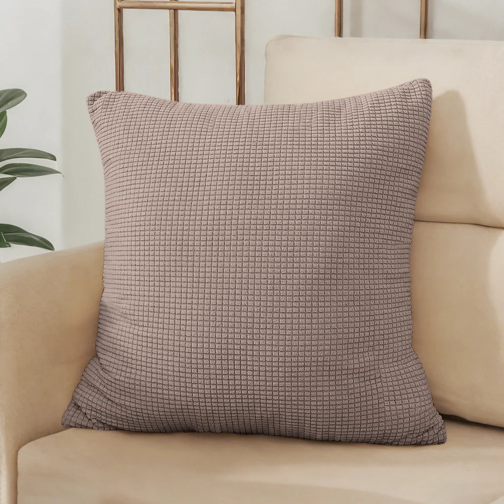 Solid Jacquard Knit Cushion Cover