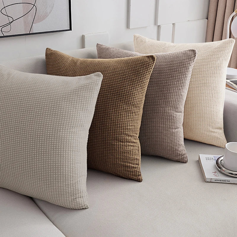 Solid Jacquard Knit Cushion Cover