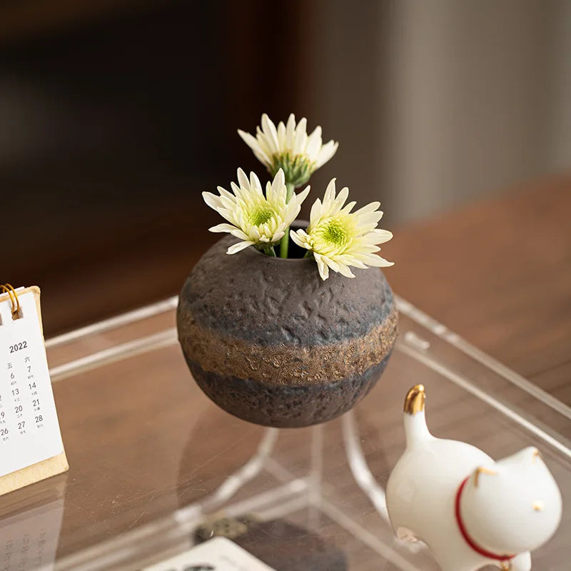 Carved Stoneware Vase