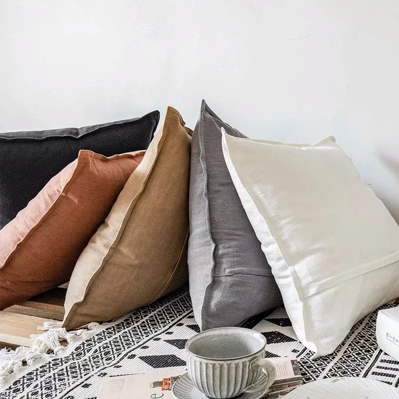 Plain Woven Ramie Cushion Cover