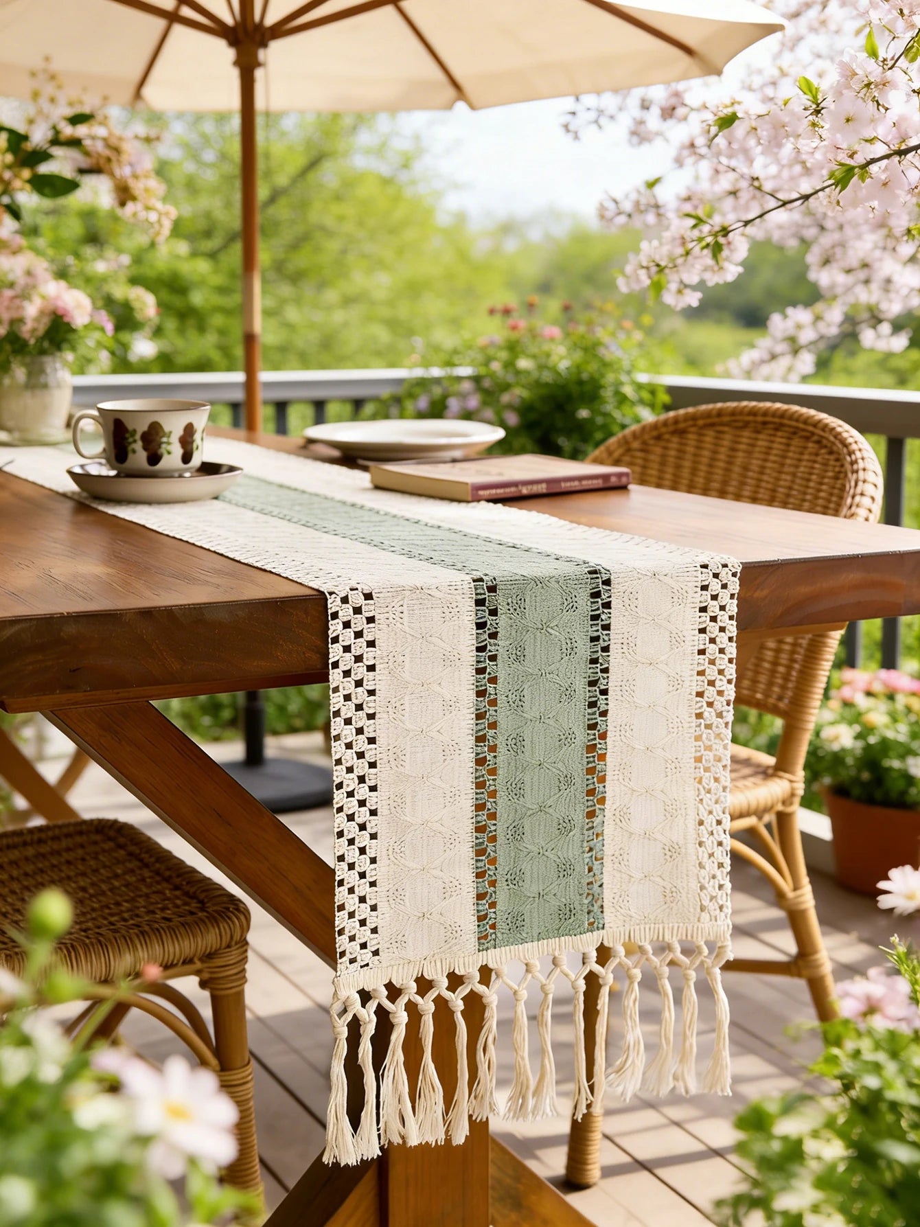 Pastel Crochet Table Runner