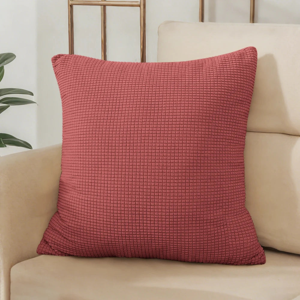 Solid Jacquard Knit Cushion Cover