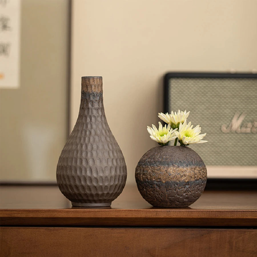 Carved Stoneware Vase
