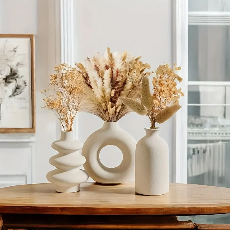 Bohemian Ceramic Vase — Set of 3