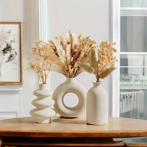 Bohemian Ceramic Vase — Set of 3