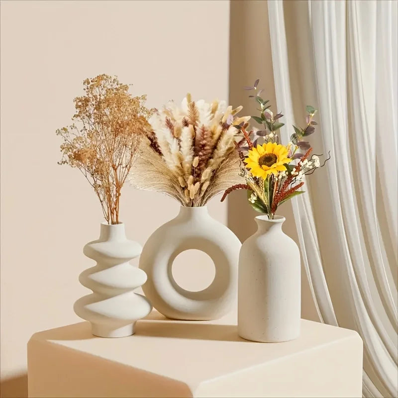 Bohemian Ceramic Vase — Set of 3