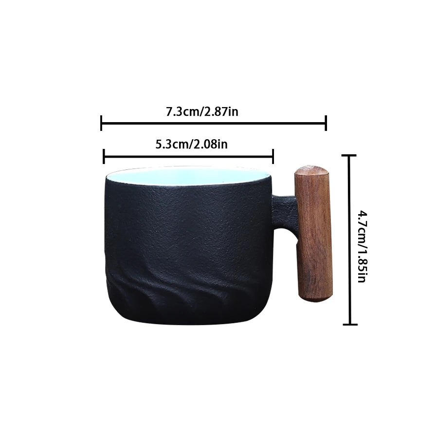 Wood-Handle Ceramic Cup