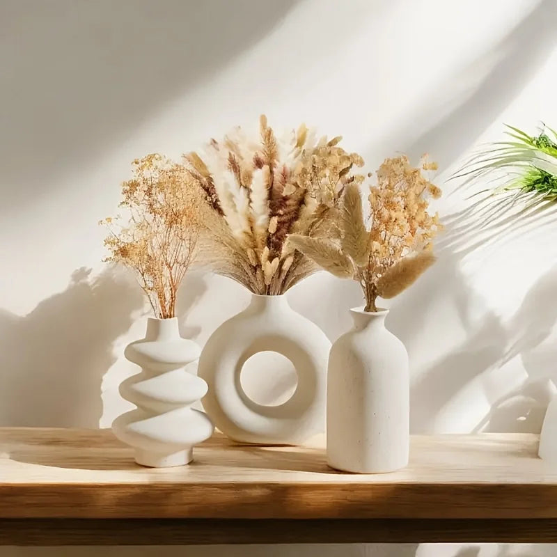 Bohemian Ceramic Vase — Set of 3