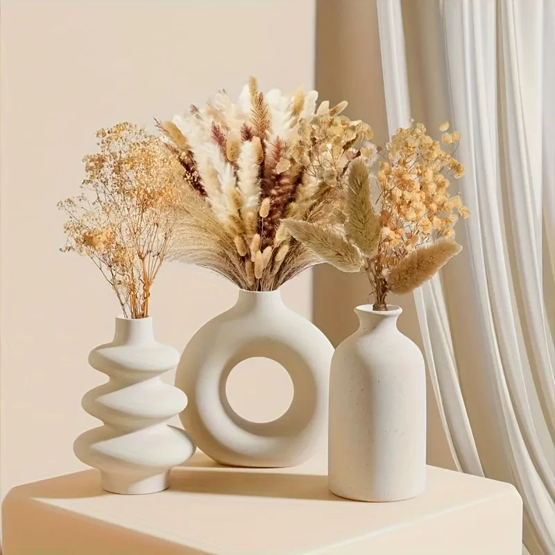 Bohemian Ceramic Vase — Set of 3