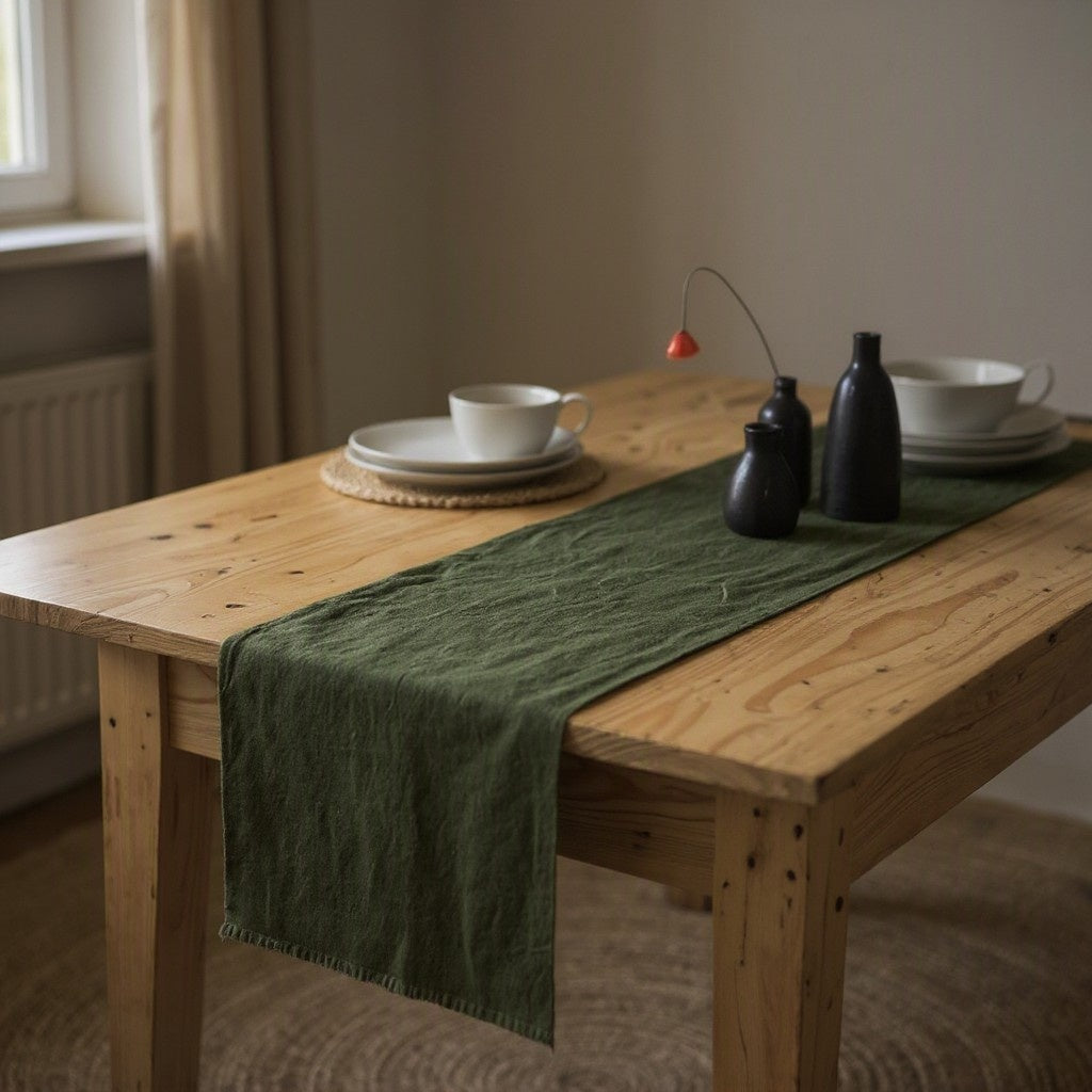 Stone-Washed Linen Table Runner
