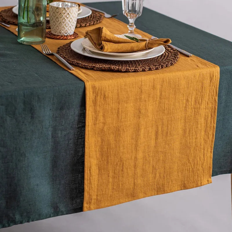 Stone-Washed Linen Table Runner