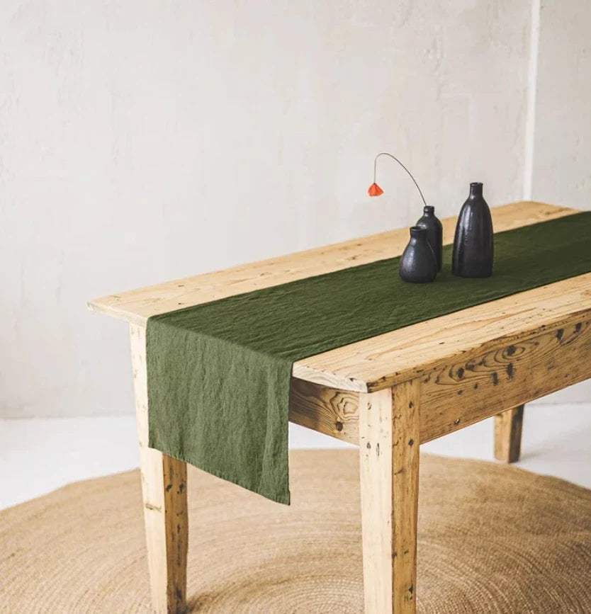 Stone-Washed Linen Table Runner