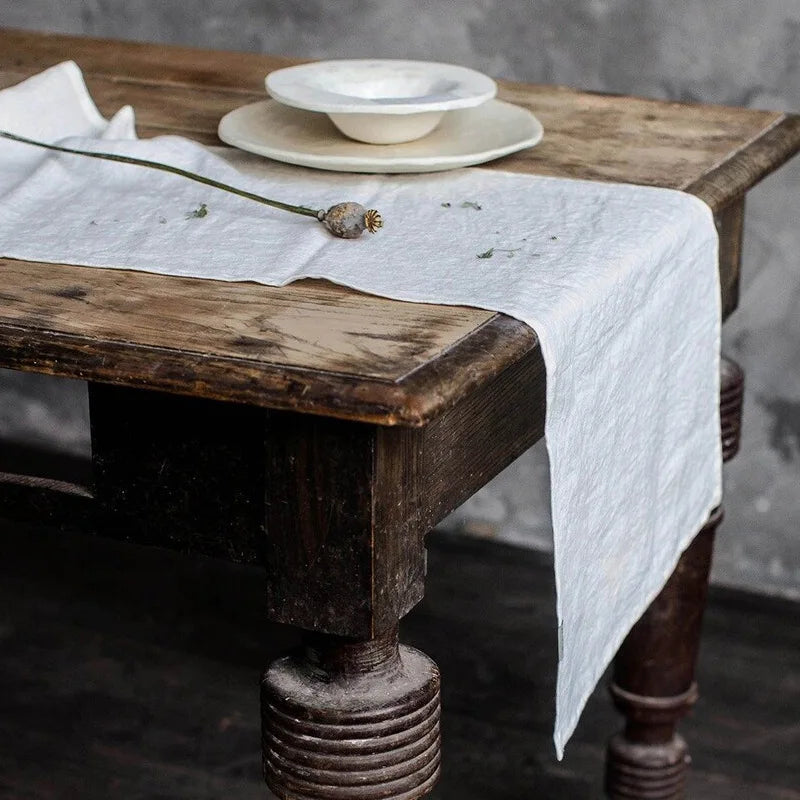 Stone-Washed Linen Table Runner