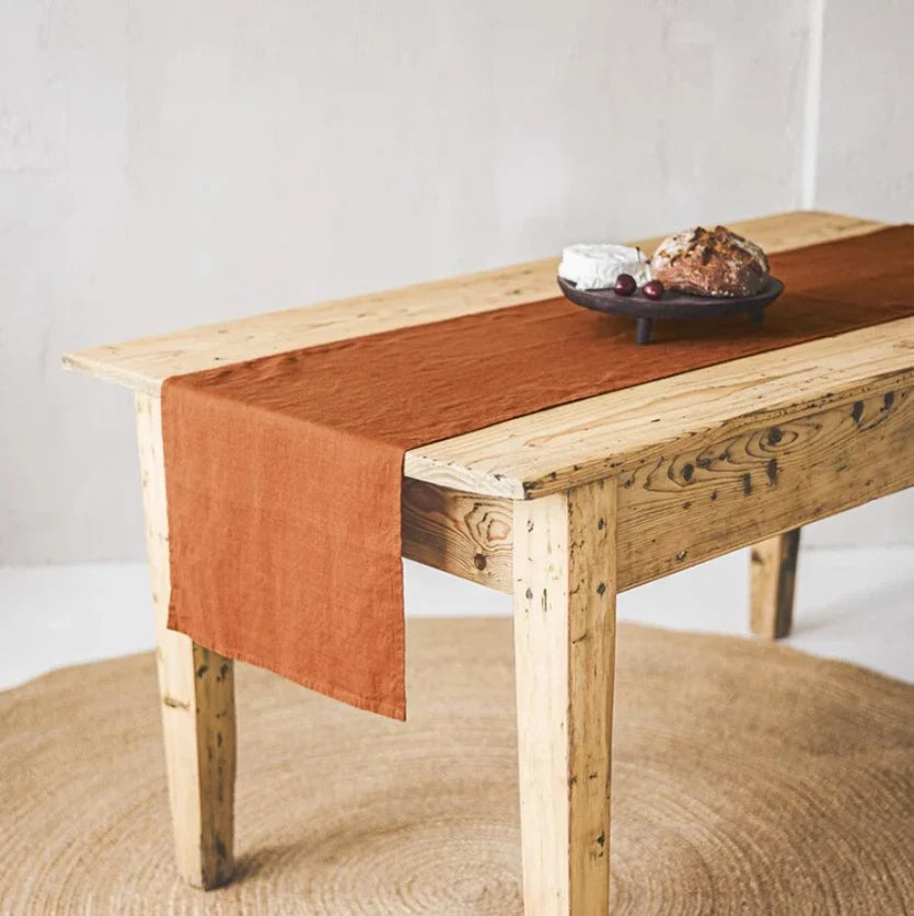 Stone-Washed Linen Table Runner