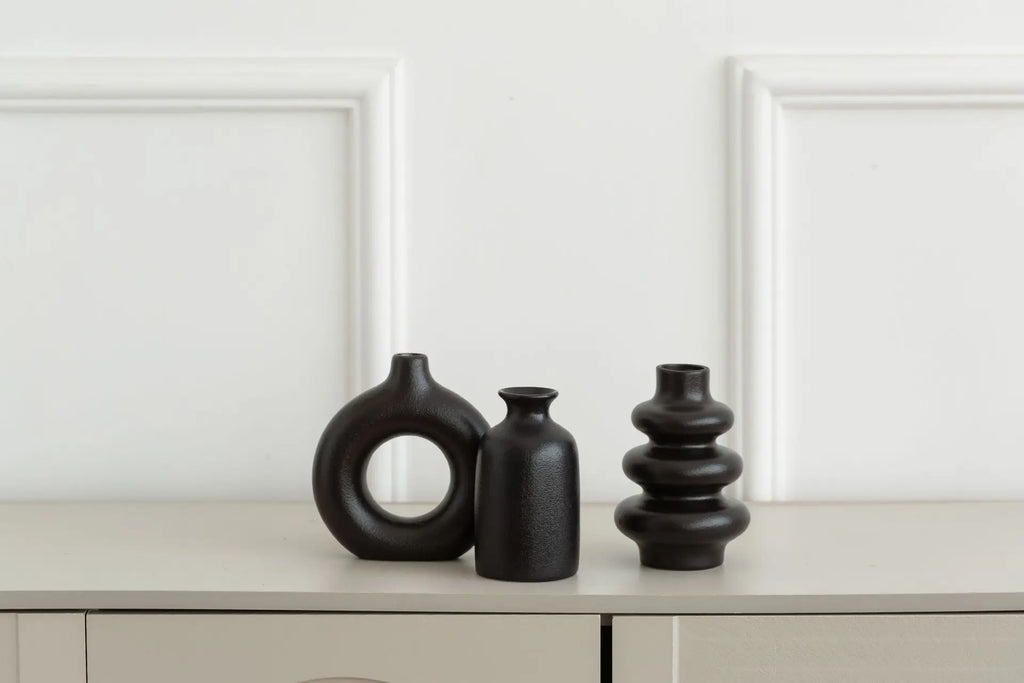 Bohemian Ceramic Vase — Set of 3