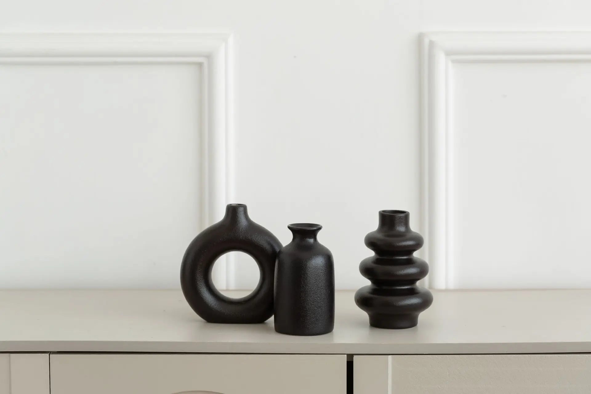 Bohemian Ceramic Vase — Set of 3