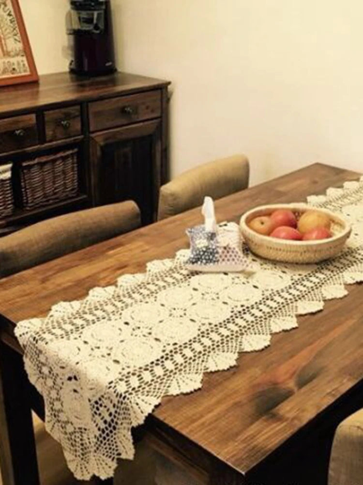 Vintage Crochet Lace Runner